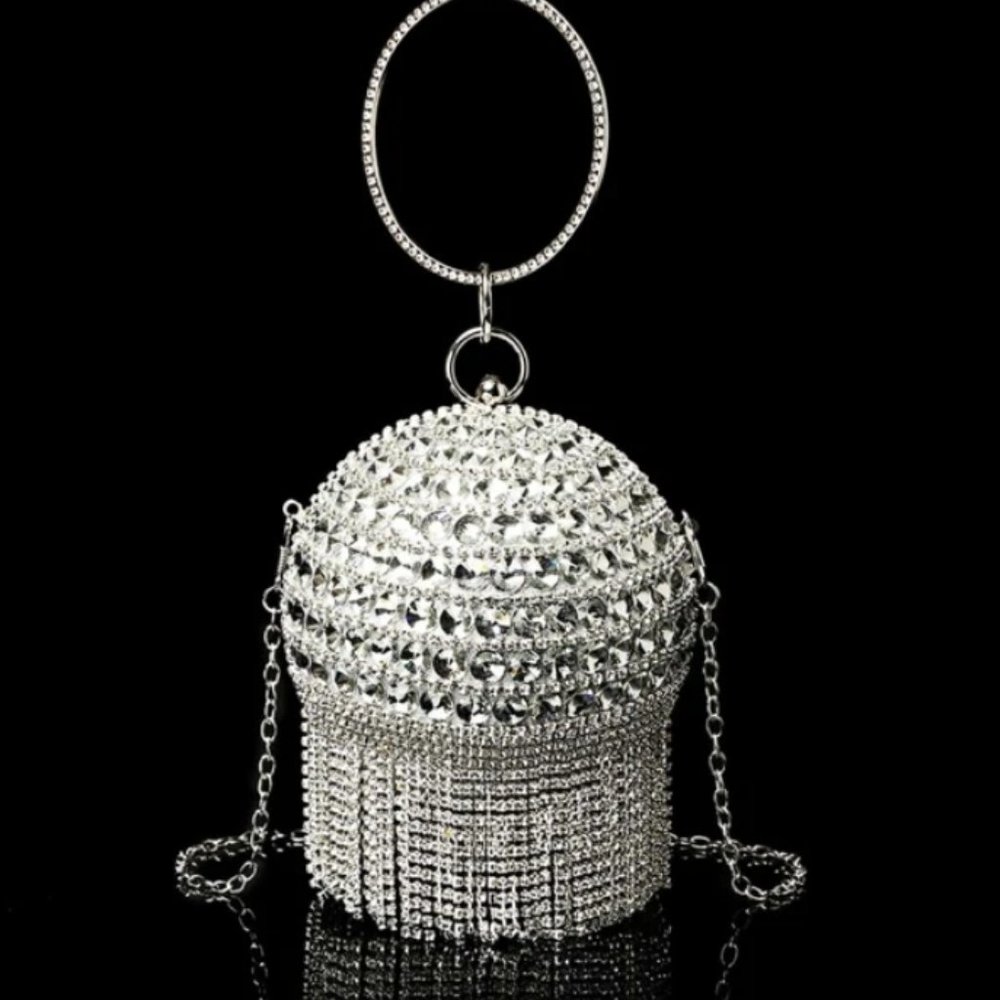 Rhinestone Bead Circle Bag, party events